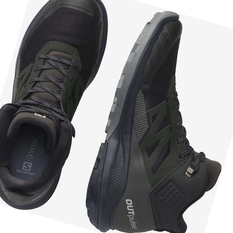 Tenis Senderismo Salomon OUTPULSE MID GORE-TEX Hombre Negros | MX 3541RVD